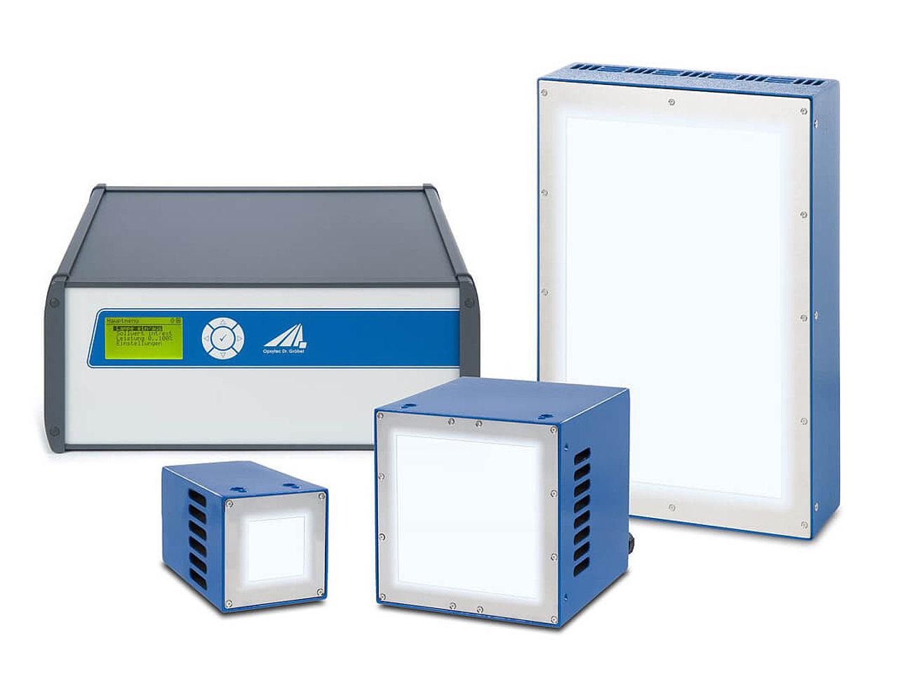 Air-cooled UV-LED light source with up to 8W/cm²